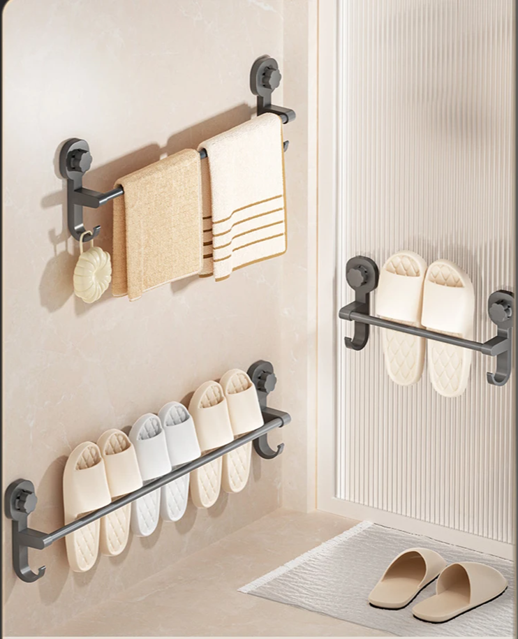 MagnaGrip Power Suction Cup Håndkleholder – Svart selvklebende håndkleholder uten boring Skanto