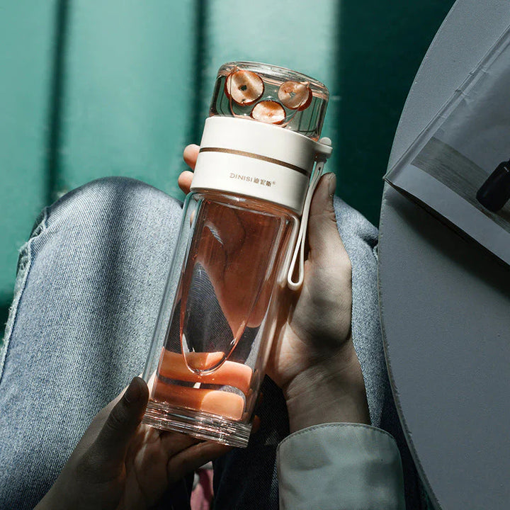 Skanto | Dobbelveggs glassflaske med tefilter og infusor