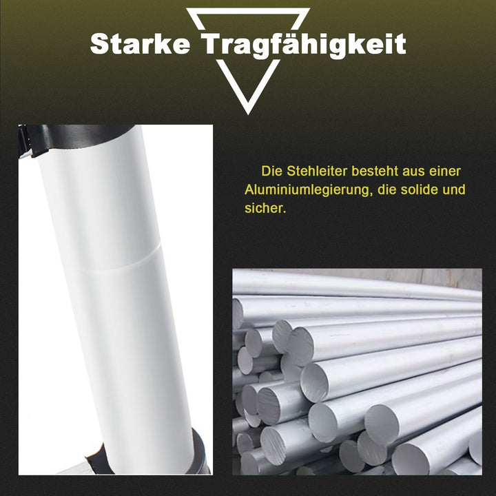 Teleskopisk stige Aluminium Belastningsevne opp til 150kg 2,6m-5m | Skanto