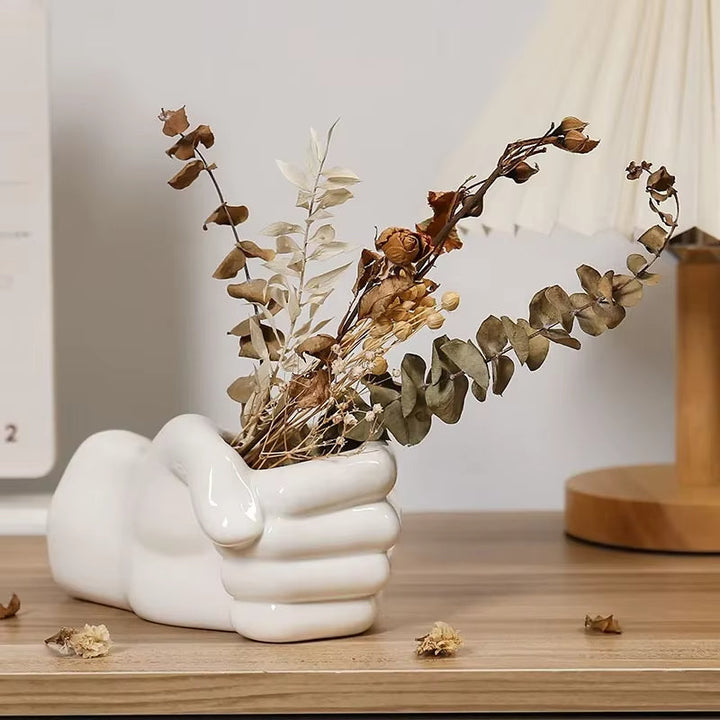 Kunstnerisk Håndgestikulering Keramisk Bordplantevase | Skanto