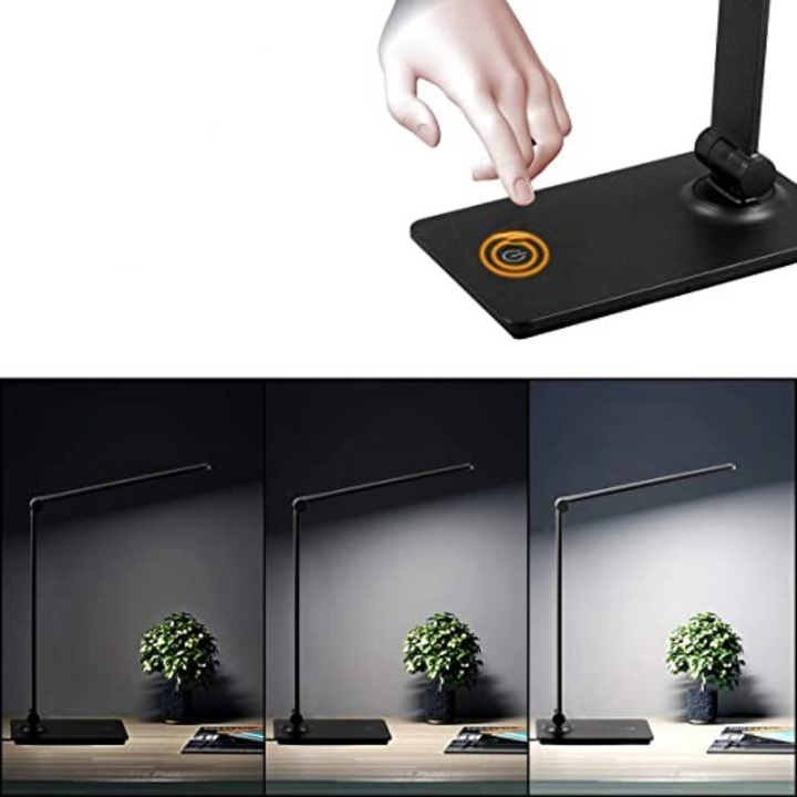 LED-blinkende lampe, kontrollerbar blinkende lampe med 3 lysarmaturer, dimbar kontorlampe med justerbar arm, sammenleggbar blinkende tavlelampe for selvstendig skrivetavle