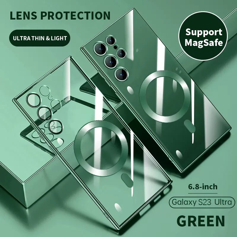 Skanto | Transparent luksusbelegg magnetisk deksel for Samsung