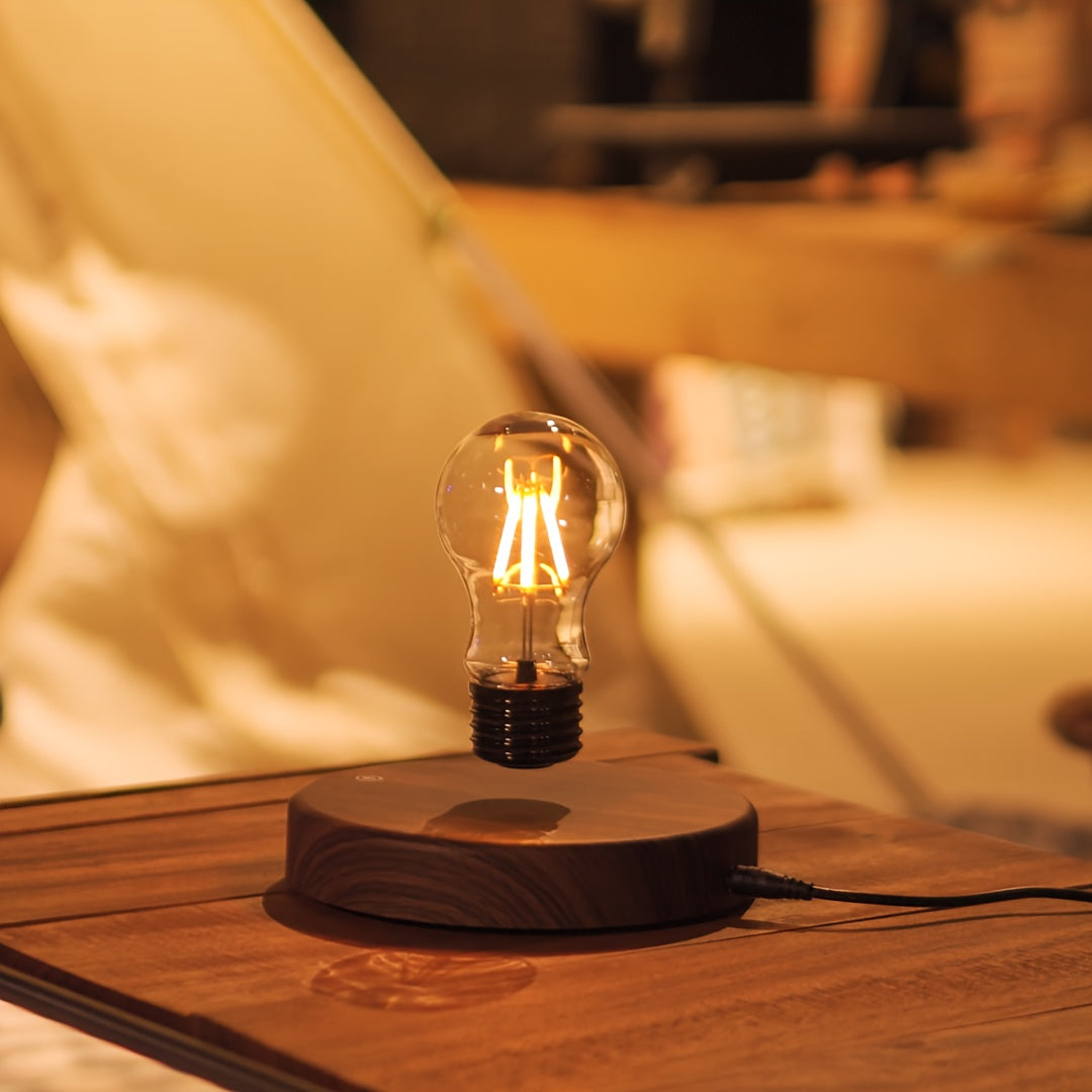 Skanto | Magnetisk Levitasjon Lyspære – Flytende LED Skrivebordslampe med Roterende Lyspære for Unik Hjemmedekorasjon og Kretiv Julesgaver