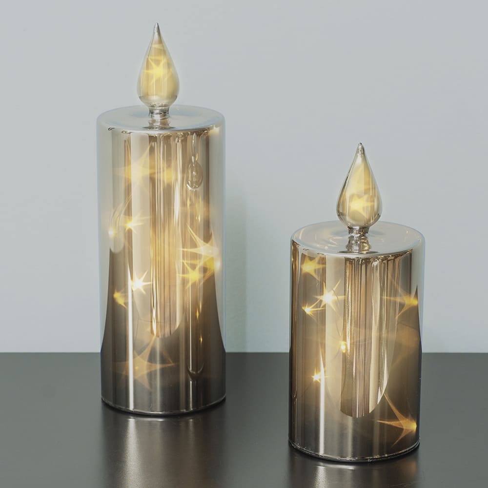 Skanto | LED Smoky 2-delt Glass Lys Sett