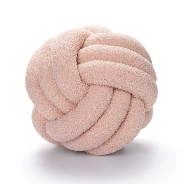 Dekorativ Knyttet Teddy Ball Myk Pute - 100% Ull, Rund | Skanto