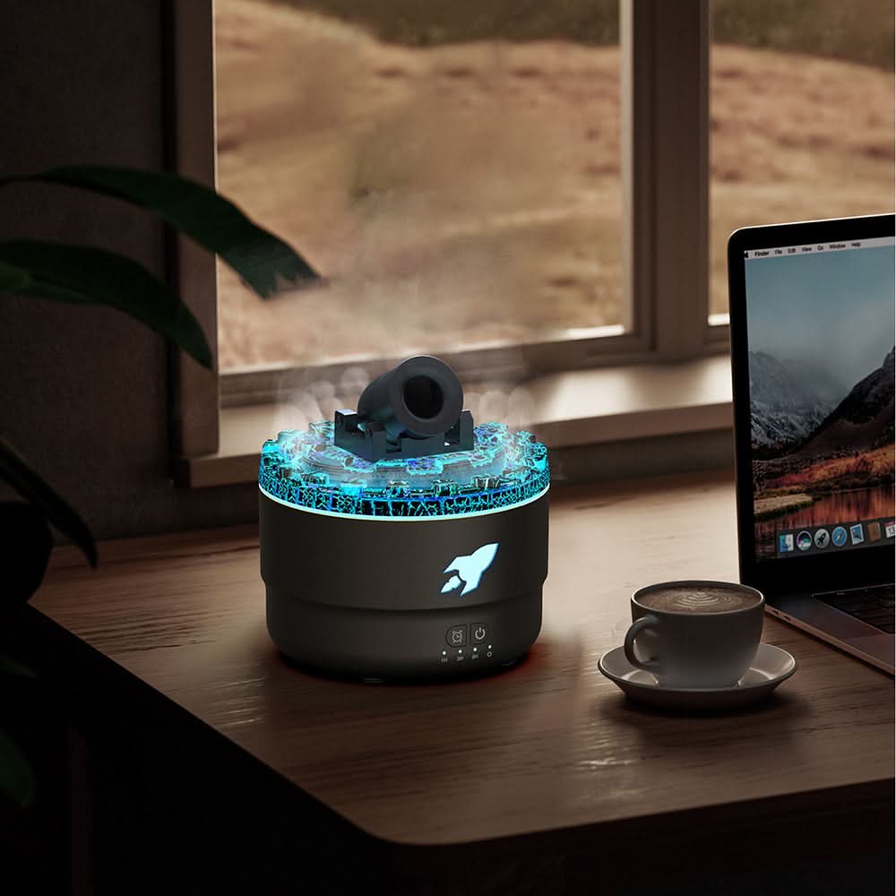 Skanto | Lava Cannon Humidifier Aroma Diffuser med Mist Nattlys