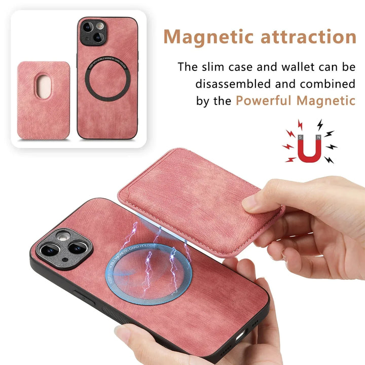 Skanto |  Magsafe iPhone-deksel Magnetisk lær kortholder