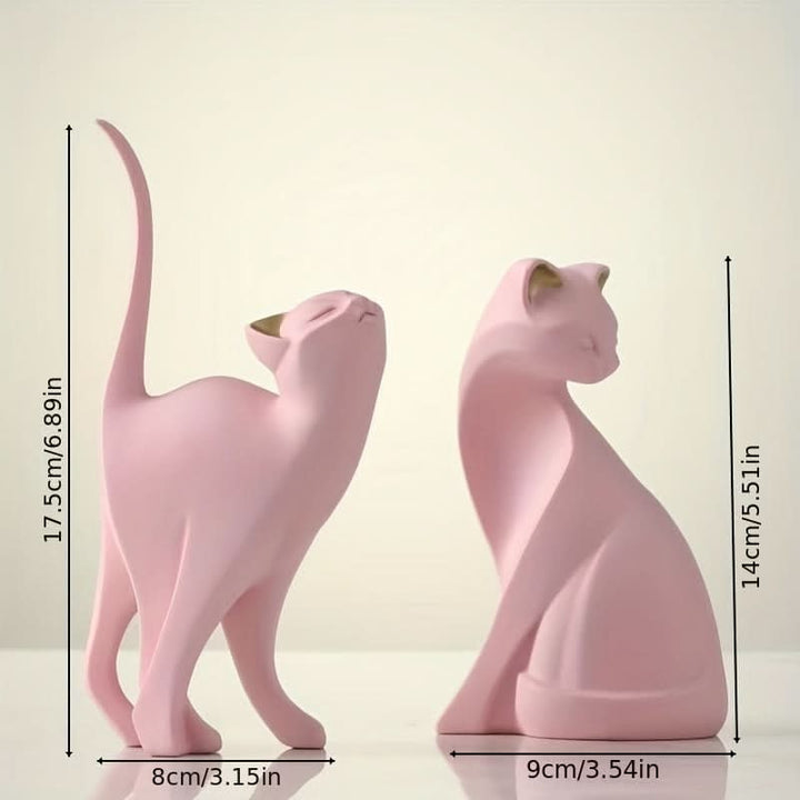 Skanto | Moderne Harpiks Katt Figur – Nordisk Stil Dekor