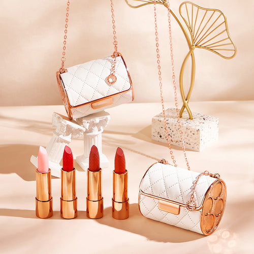 Lipstick Set Velvet Matte med Glamour Kjede Håndveske | Skanto
