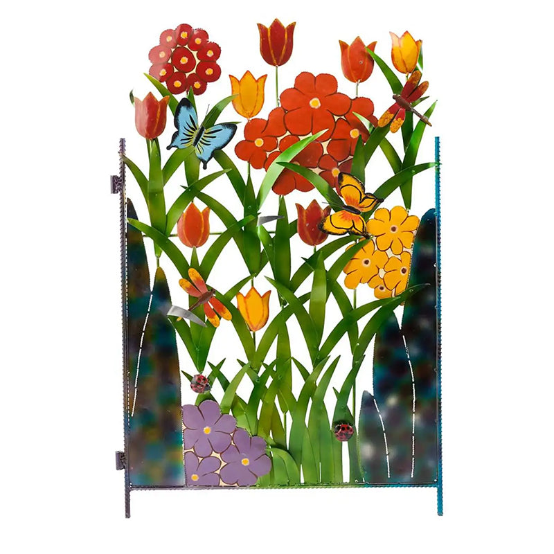Fargerik Metall Sommerfugl og Blomst Hage Skjerm | Skanto