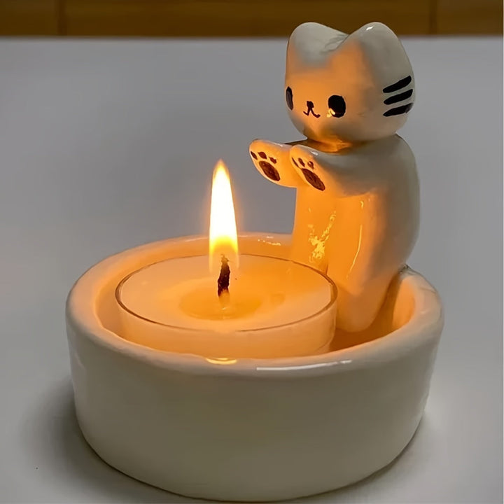 CharmingCat - Lekende Harpiksk Candle Skuff for Organisering Skanto