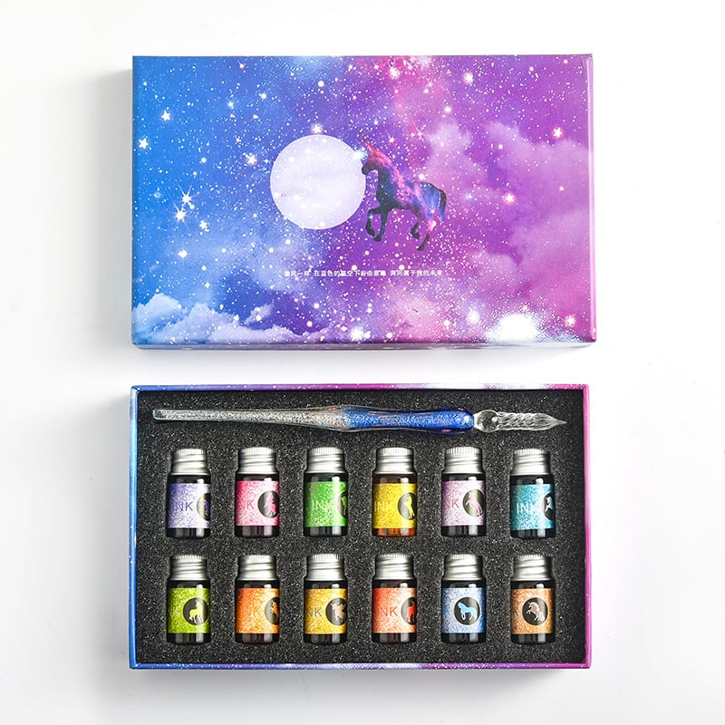 Skanto | Kalligrafi Glass Dyp Penne Inks Sett