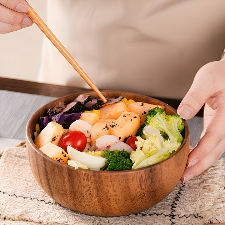 Sett med tre tre servingskåler (4-delt) – Gjenbrukbar og håndlaget | Perfekt for salat, suppe, ris og ramen | Skanto