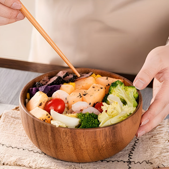 Serveringsskålsett i tre (4 deler) – ReusaSkantoe og håndlaget | Ideell til salat, suppe, ris og ramen