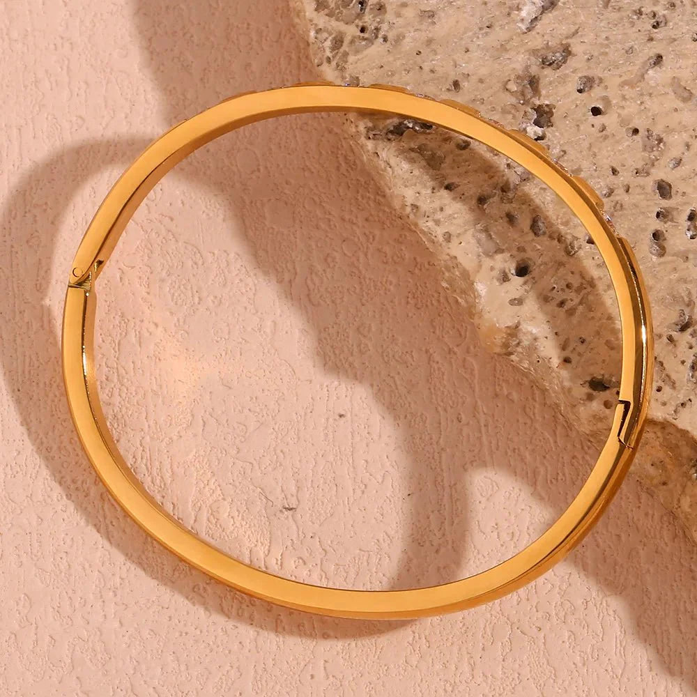 Skanto | Diamantaksetert Gull Armring