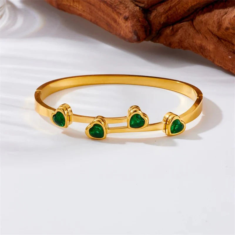 Skanto | Diamant Hjerte Cuff Armbånd