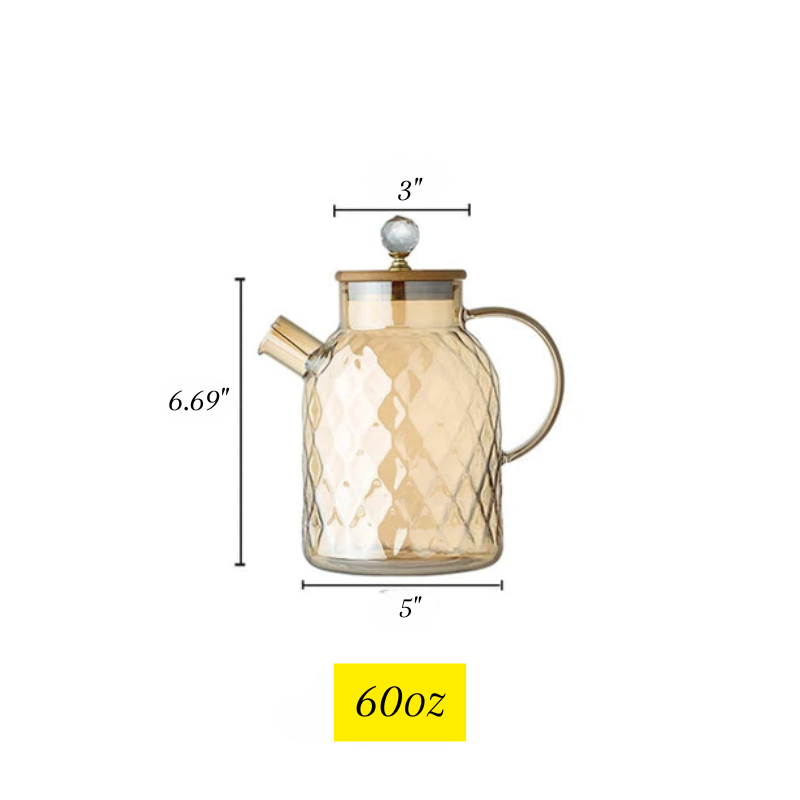 Diamond Texture Surface Glass Kettle Varmeresistent Tykk Glass | Skanto
