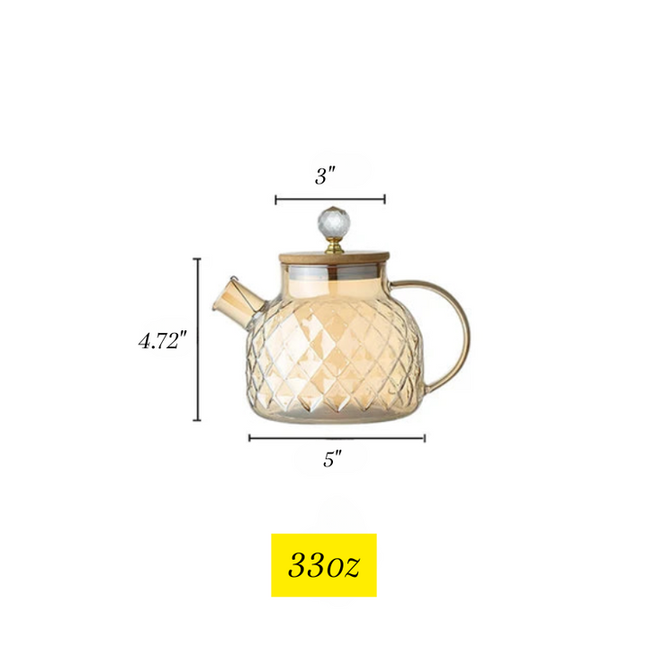Diamond Texture Surface Glass Kettle Varmeresistent Tykk Glass | Skanto