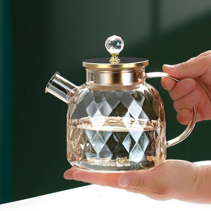 Diamond Type Glass Water Kettle Creative Glass Kettle Bottle | Skanto