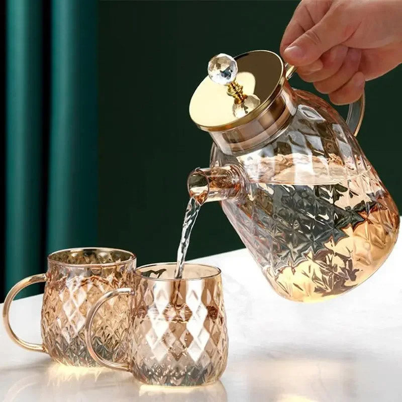 Diamond Type Glass Water Kettle Creative Glass Kettle Bottle | Skanto