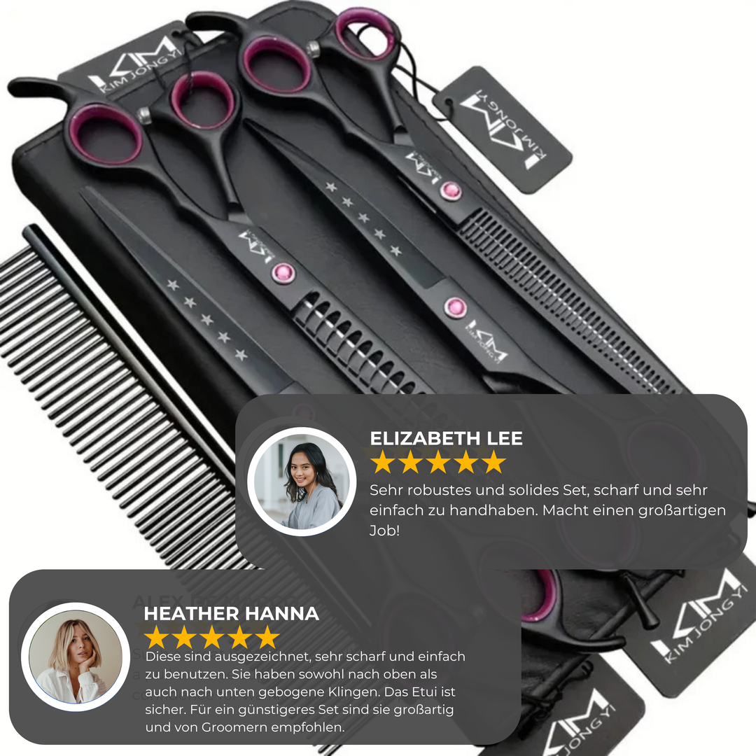 Skanto | TrimPro Pet Grooming Set – Komplett Saks Sett for Presis Pelspleie