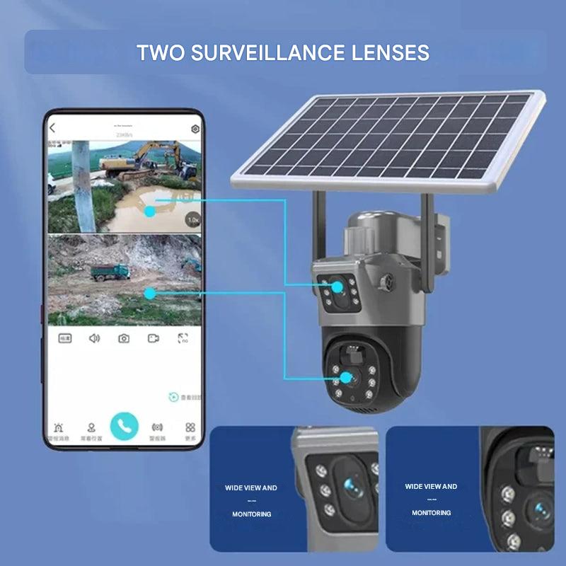 DualGuard Solar 4K – Trådløs 4K sikkerhetskamera med solcellepanel og 4G | Skanto