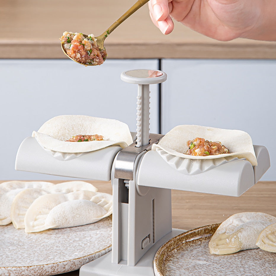 Dobbelt Hoder Automatisk Dumplingsmaking Mold Manuell Pressmaskin | Skanto