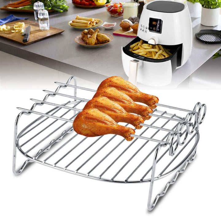 Dobbeltlaget rustfritt stål spyd grillstativ BBQ brett | Skanto