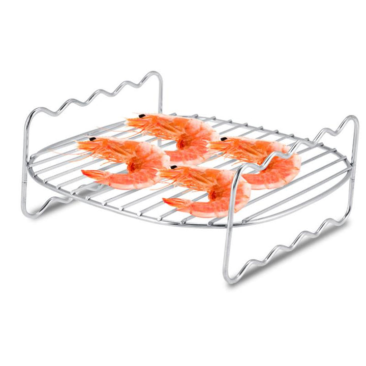 Dobbeltlagd rustfritt stål spyd grillstativ BBQ brett | Skanto
