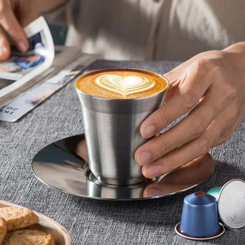 Dobbelvegg isolert rustfritt stål espresso kopp kapselkafe kopp | Skanto