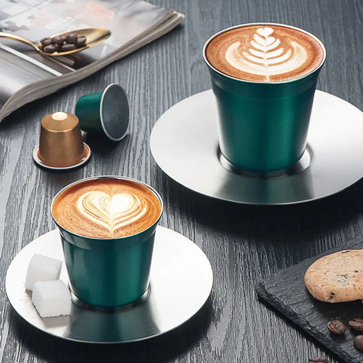 Dobbelvegg isolert rustfritt stål espresso kopp kapselkafe kopp | Skanto