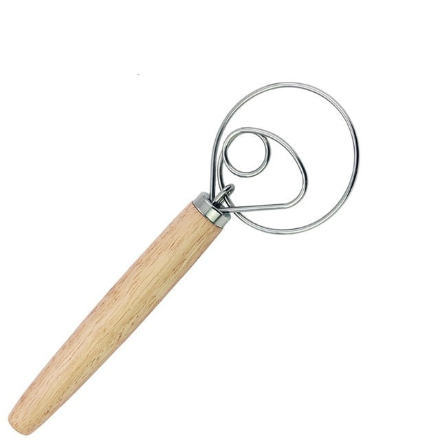 Dough Whisk Rustfritt Stål Nederlandsk Stil Brøddeig Håndmikser | Skanto