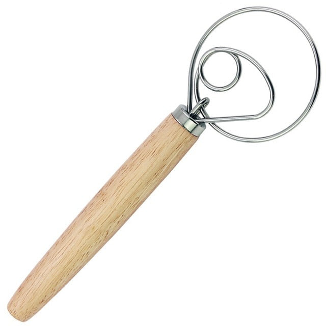 Dough Whisk Rustfritt Stål Nederlandsk Stil Brøddeig Håndmikser | Skanto