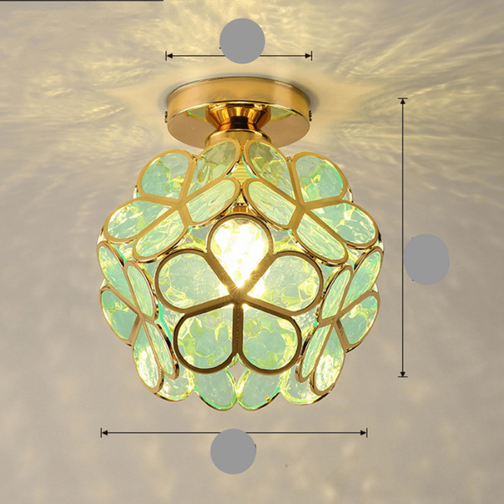 Skanto | Elegant Glass Ceiling Light in Floral Style