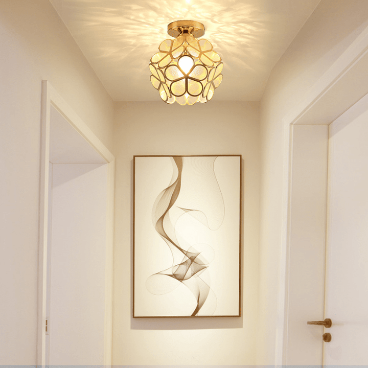 Skanto | Elegant Glass Ceiling Light in Floral Style