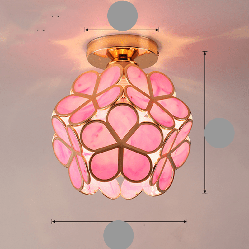 Skanto | Elegant Glass Ceiling Light in Floral Style
