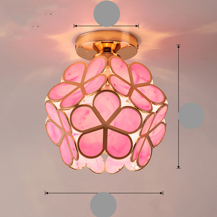Skanto | Elegant Glass Ceiling Light in Floral Style