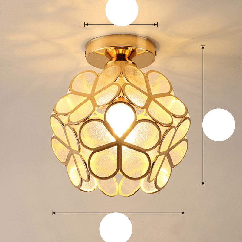 Skanto | Elegant Glass Ceiling Light in Floral Style