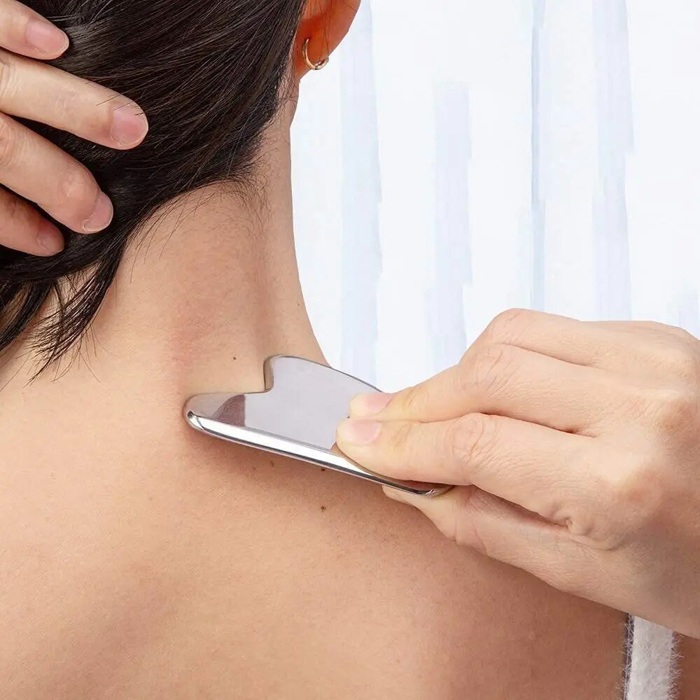 Sculpt Goodbye Tensions Fjerner rynker Gua Sha Laget av rustfritt stål | Skanto