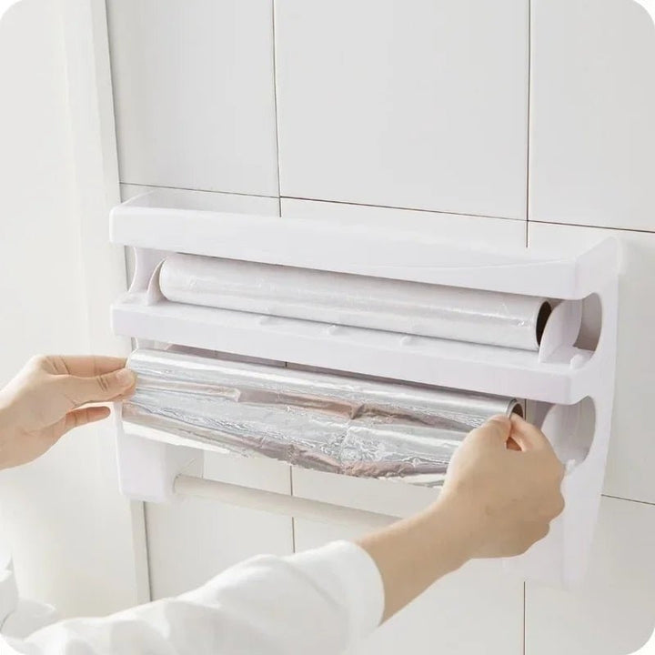 WrapHub - Praktisk Dispenser - Klatrefilm og Kjøkkenpapir - Plassbesparende | Skanto