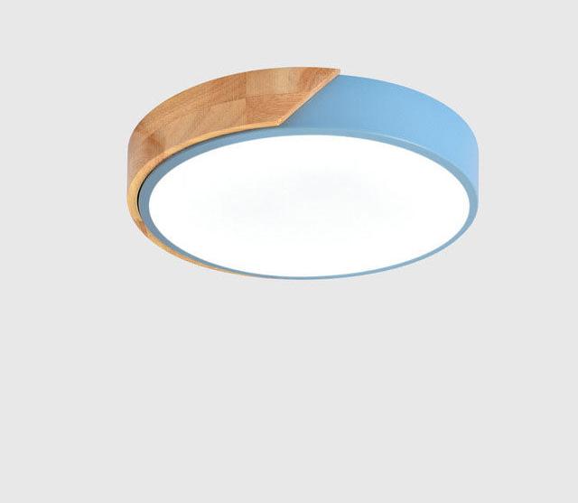 Skanto | Runde minimalistische LED taklamper med tredekor – Moderne design, dimbar