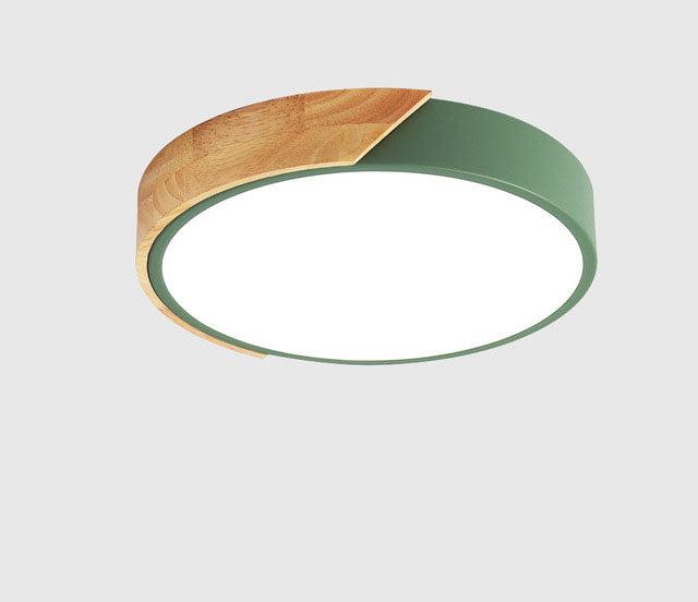 Skanto | Runde minimalistische LED taklamper med tredekor – Moderne design, dimbar
