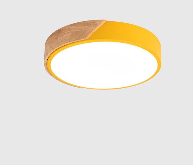 Skanto | Runde minimalistische LED taklamper med tredekor – Moderne design, dimbar