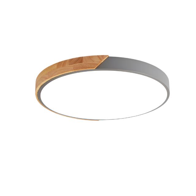 Skanto | Runde minimalistische LED taklamper med tredekor – Moderne design, dimbar