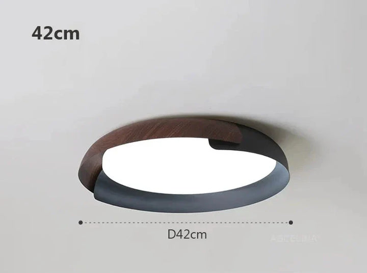 Moderne taklampe med trefinish – Stilfull LED-belysning for stue | Skanto