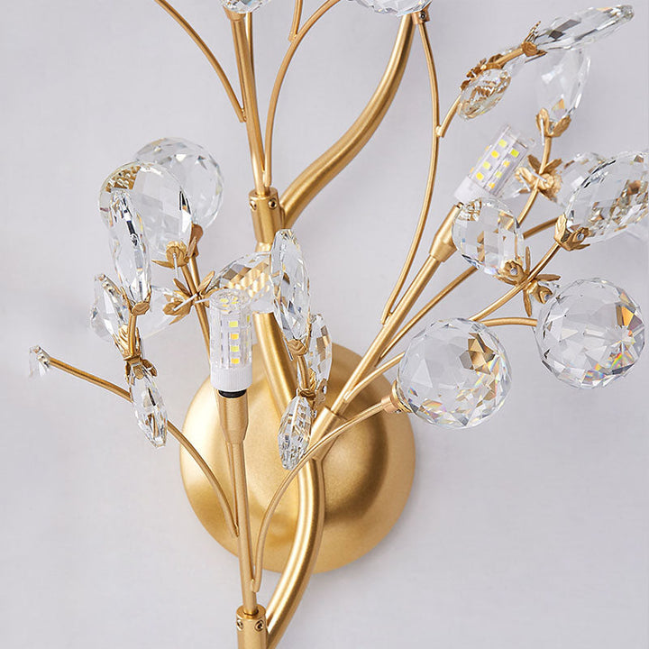 Moderne Blomster Vegglampe laget av Krystall – Elegant Veggbelysning for Oppholdsrom | Skanto