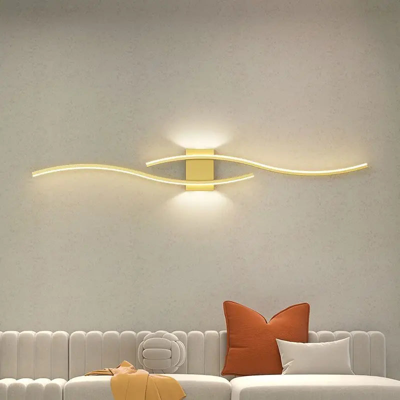 Moderne LED Vegglampe – Bølgeformet Design, Minimalistisk Stil | Skanto