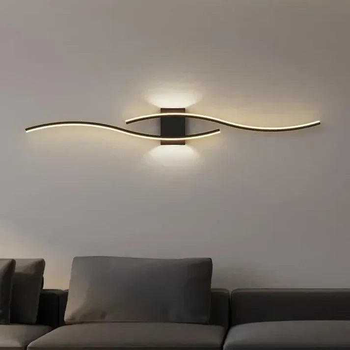 Skanto | Lumivora Wave LED Vegglampe | Moderne Bølge Design | Energisparende & Stilig | 60×15 cm | Varm, Blendingfri Lys