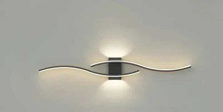 Skanto | Lumivora Wave LED Vegglampe | Moderne Bølge Design | Energisparende & Stilig | 60×15 cm | Varm, Blendingfri Lys