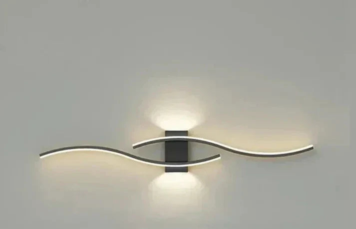 Skanto | Lumivora Wave LED Vegglampe | Moderne Bølge Design | Energisparende & Stilig | 60×15 cm | Varm, Blendingfri Lys